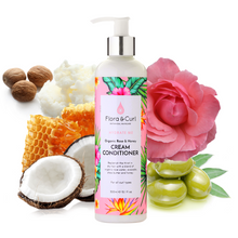 Load image into Gallery viewer, FLORA & CURL Organic Rose & Honey Cream Conditioner Product Bottle