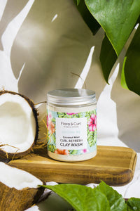 FLORA & CURL Coconut Mint Curl Refresh Clay Wash Product