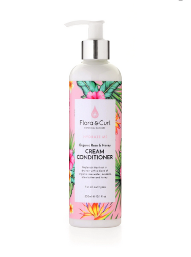 FLORA & CURL Organic Rose & Honey Cream Conditioner Product Bottle