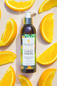 FLORA & CURL African Citrus Superfruit Hair Oil Product Bottle