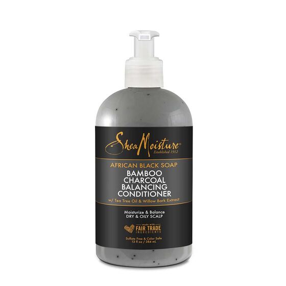 SHEA MOISTURE African Black Soap Bamboo Charcoal Balancing Conditioner Product Bottle